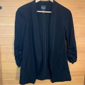 Black Open Front Blazer
